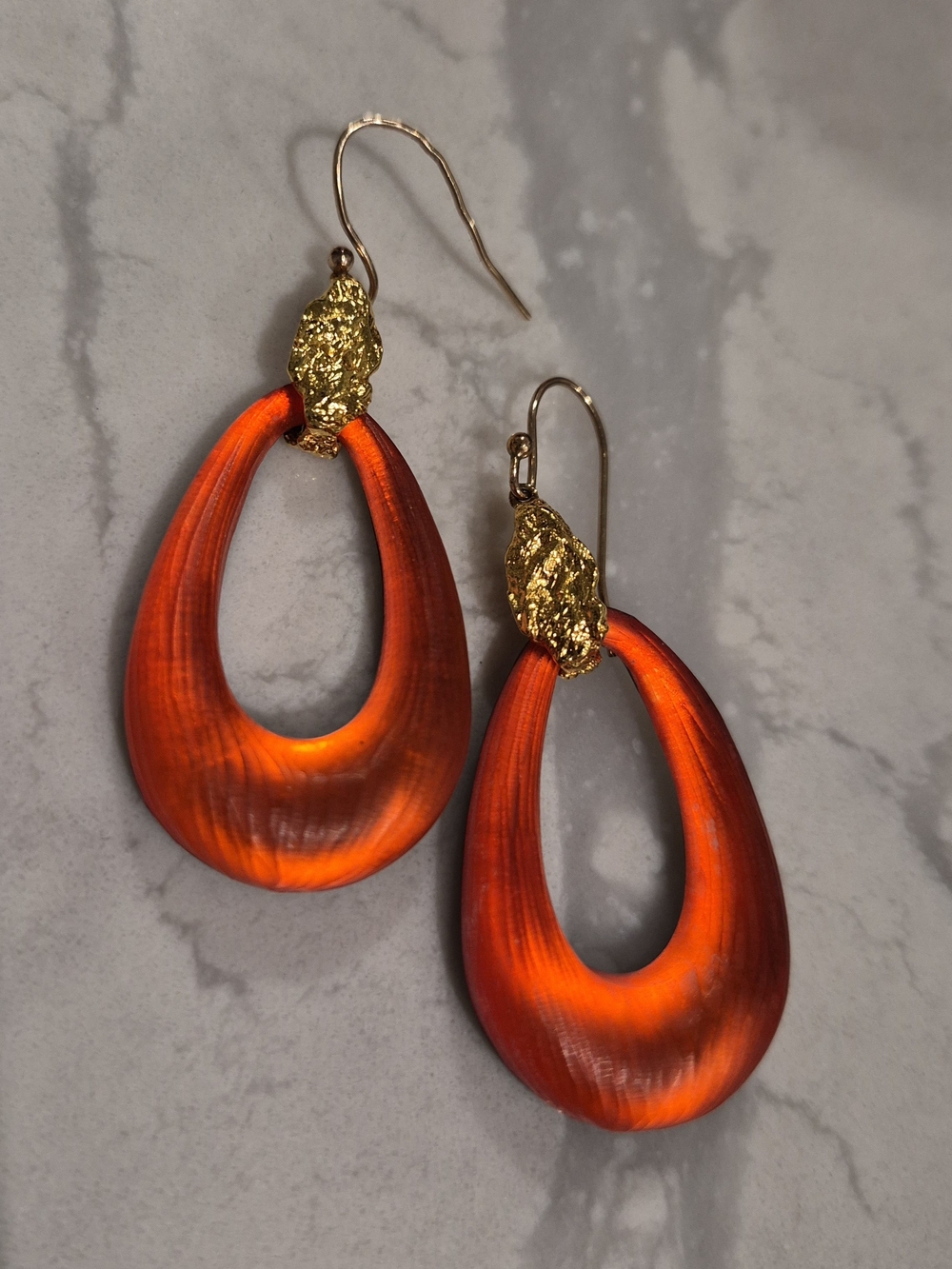 Alexis Bittar Orange Lucite Earrings